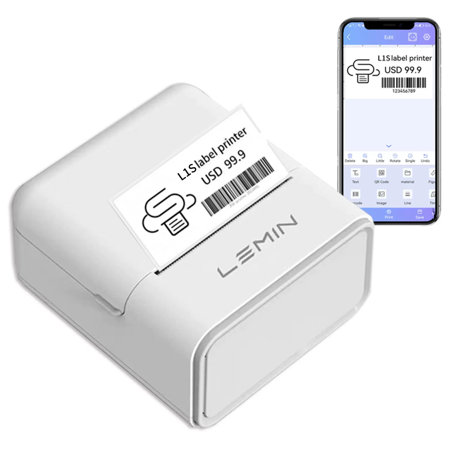 LeMinyun乐敏云L1S家用手持便携式蓝牙标签打印机迷你小型亚马逊