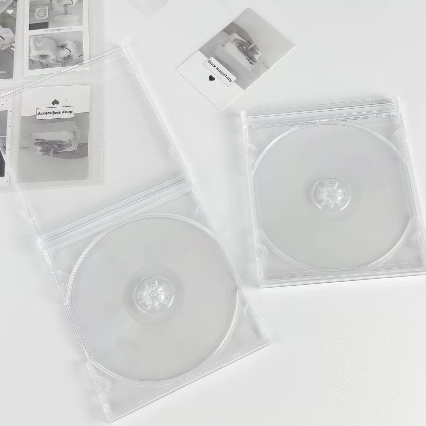 ins透明光盘批发简约无印未刻录CD追星咕盘diy素材塑料片自制周边