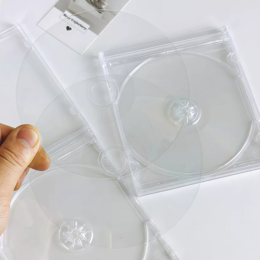 ins透明光盘批发简约无印未刻录CD追星咕盘diy素材塑料片自制周边