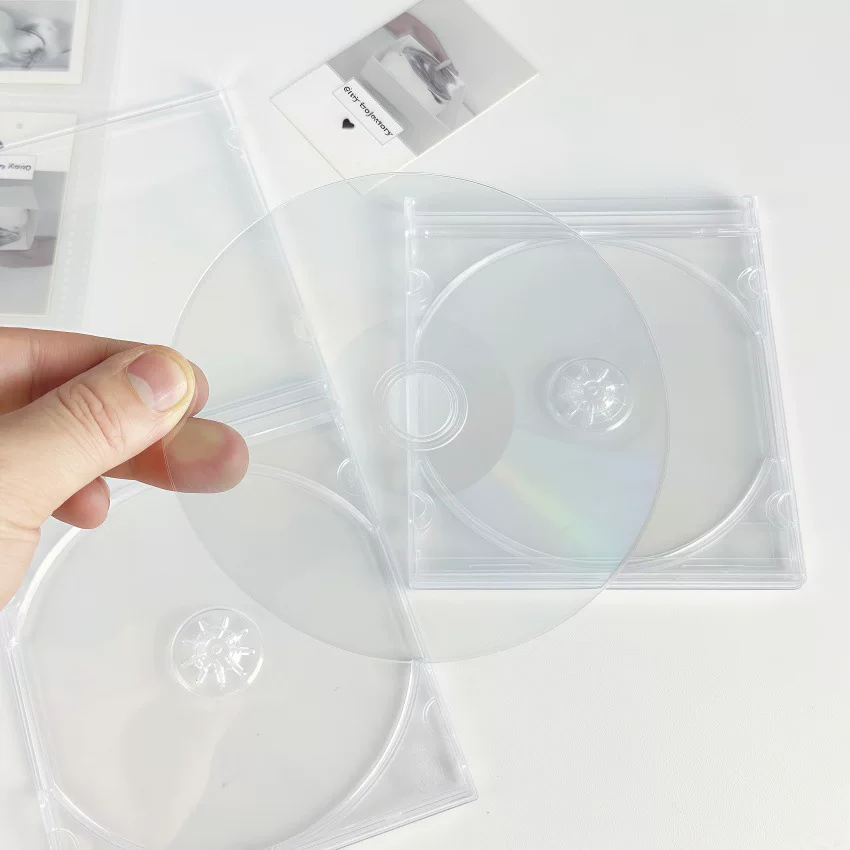ins透明光盘批发简约无印未刻录CD追星咕盘diy素材塑料片自制周边