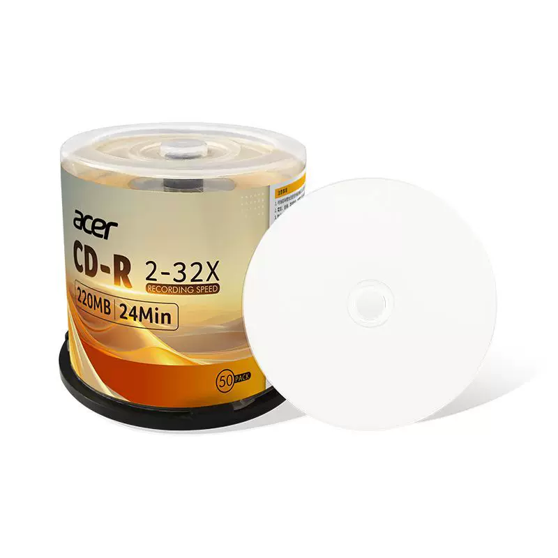 宏碁acer正品三寸小CD-R光盘可打印DVD小CD空白刻录盘220MB 24Mim