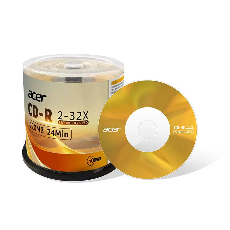 宏碁acer正品三寸小CD-R光盘可打印DVD小CD空白刻录盘220MB 24Mim