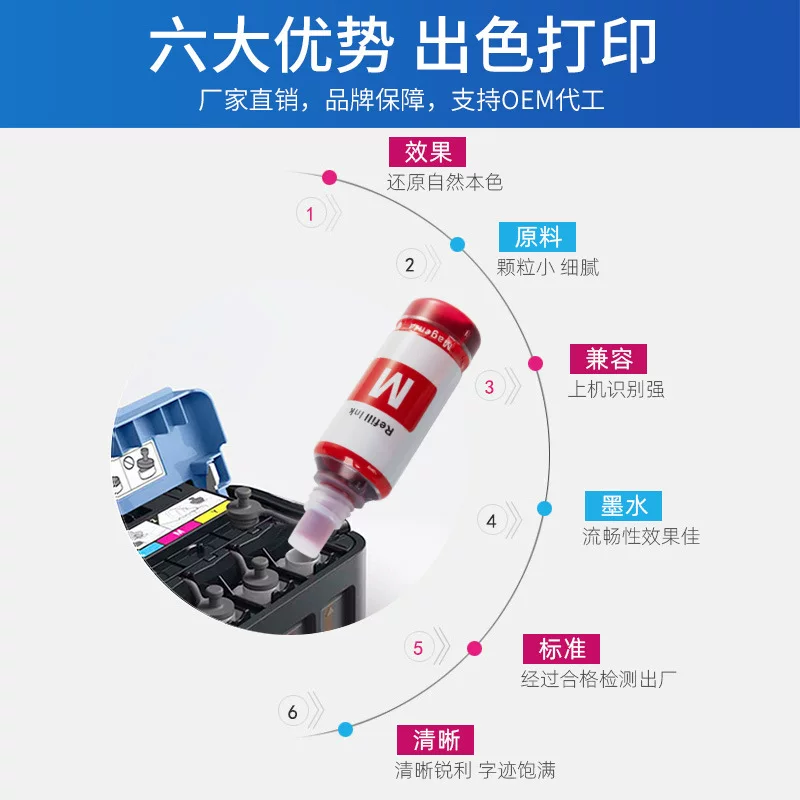 适用爱普生057填充墨水L8050墨仓式打印机东南亚六色照片墨水