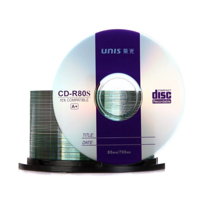 UNIS/紫光 CD-R 空白刻录光盘银河系列CDR光盘 700M 52X 桶装50片