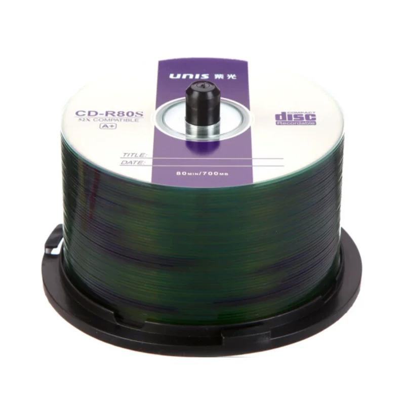 UNIS/紫光 CD-R 空白刻录光盘银河系列CDR光盘 700M 52X 桶装50片