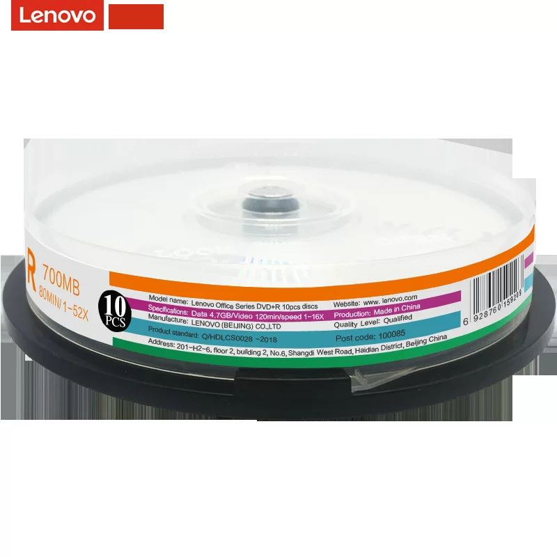 联想（Lenovo）DVD+R 光盘/刻录盘 16速4.7GB 办公系列 桶装10片