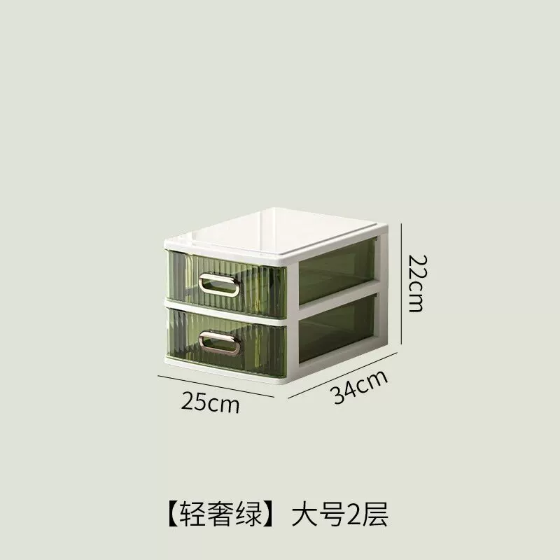 学生桌面收纳柜办公桌面化妆品收纳箱子透明抽屉式A4收纳杂物文具