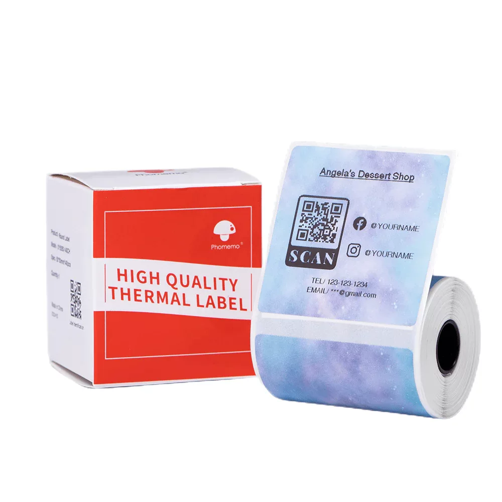 phomemo M110不干胶价格标签打印纸珠宝服装吊牌纸三防热敏标签纸