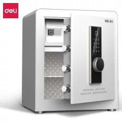 得力AE913指纹密码保管箱H600家用办公全钢防盗可入墙入柜保管柜