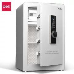 得力AE913指纹密码保管箱H600家用办公全钢防盗可入墙入柜保管柜