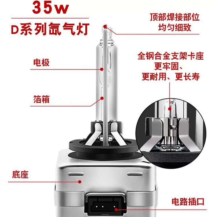 包邮跨境热卖汽车HID氙气灯泡D1S D2S D3S D4SD5SD8S超亮大灯35瓦