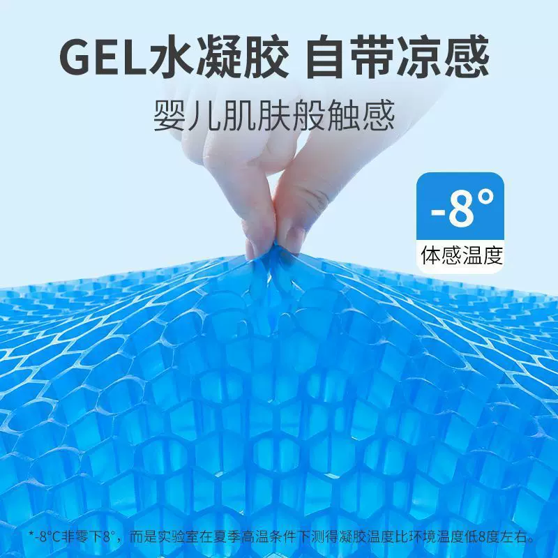 果冻蜂窝凝胶坐垫硅胶冰垫椅子垫办公室久坐座垫夏季汽车凉垫屁垫