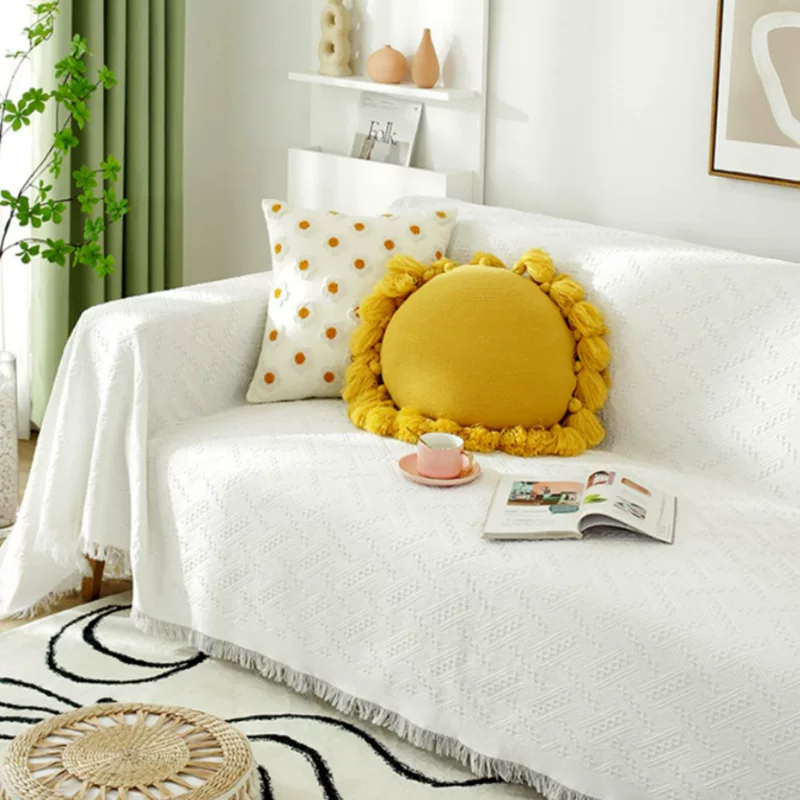 网红沙发巾简约沙发套四季毯子全盖罩布北欧小清新棉织沙发盖布