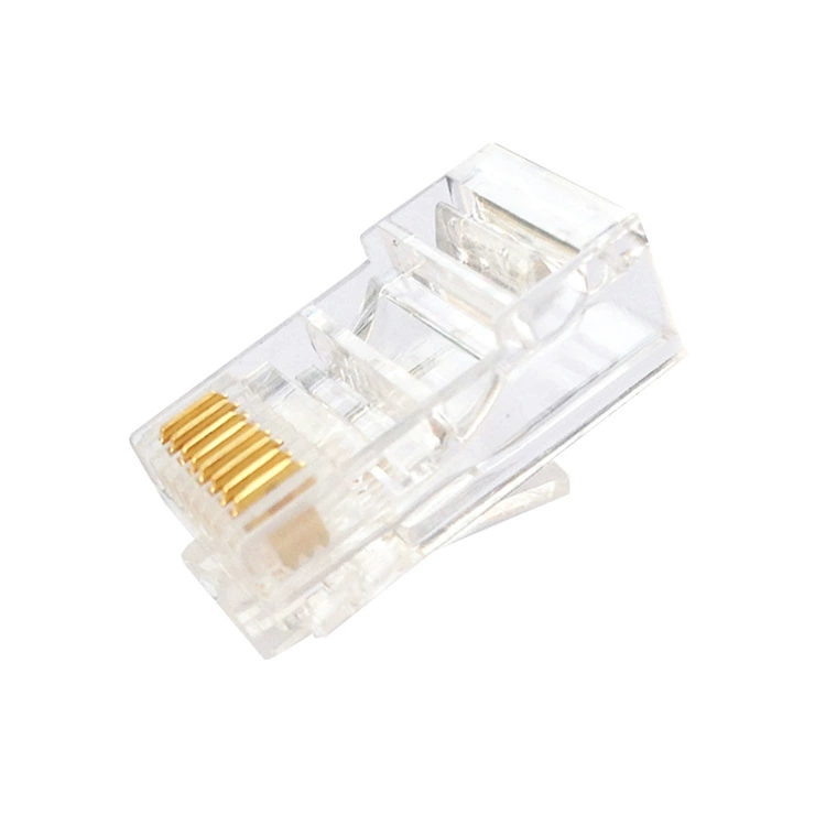 厂家批发超五类水晶头 RJ45非屏蔽纯铜三叉网络水晶头 8p8c水晶头