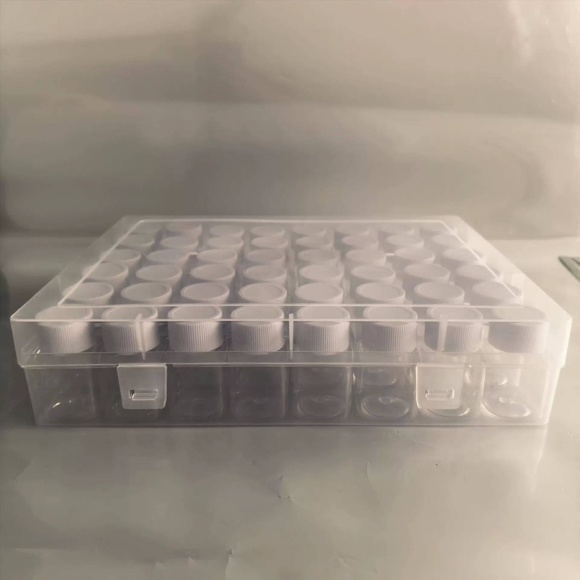 拼豆小方盒全套收纳盒拼豆手工透明盒防尘桌面大容量分装盒整理盒