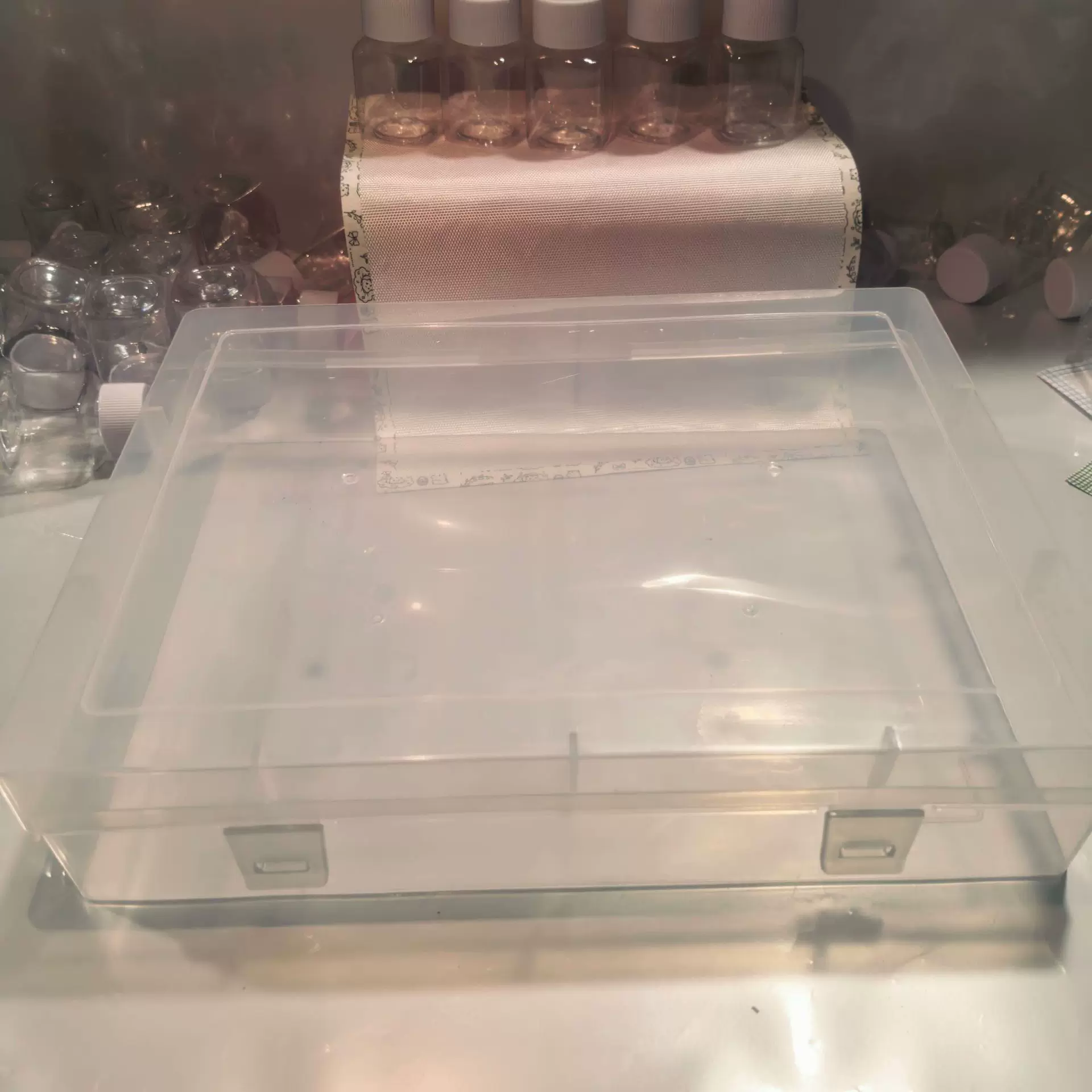 拼豆小方盒全套收纳盒拼豆手工透明盒防尘桌面大容量分装盒整理盒