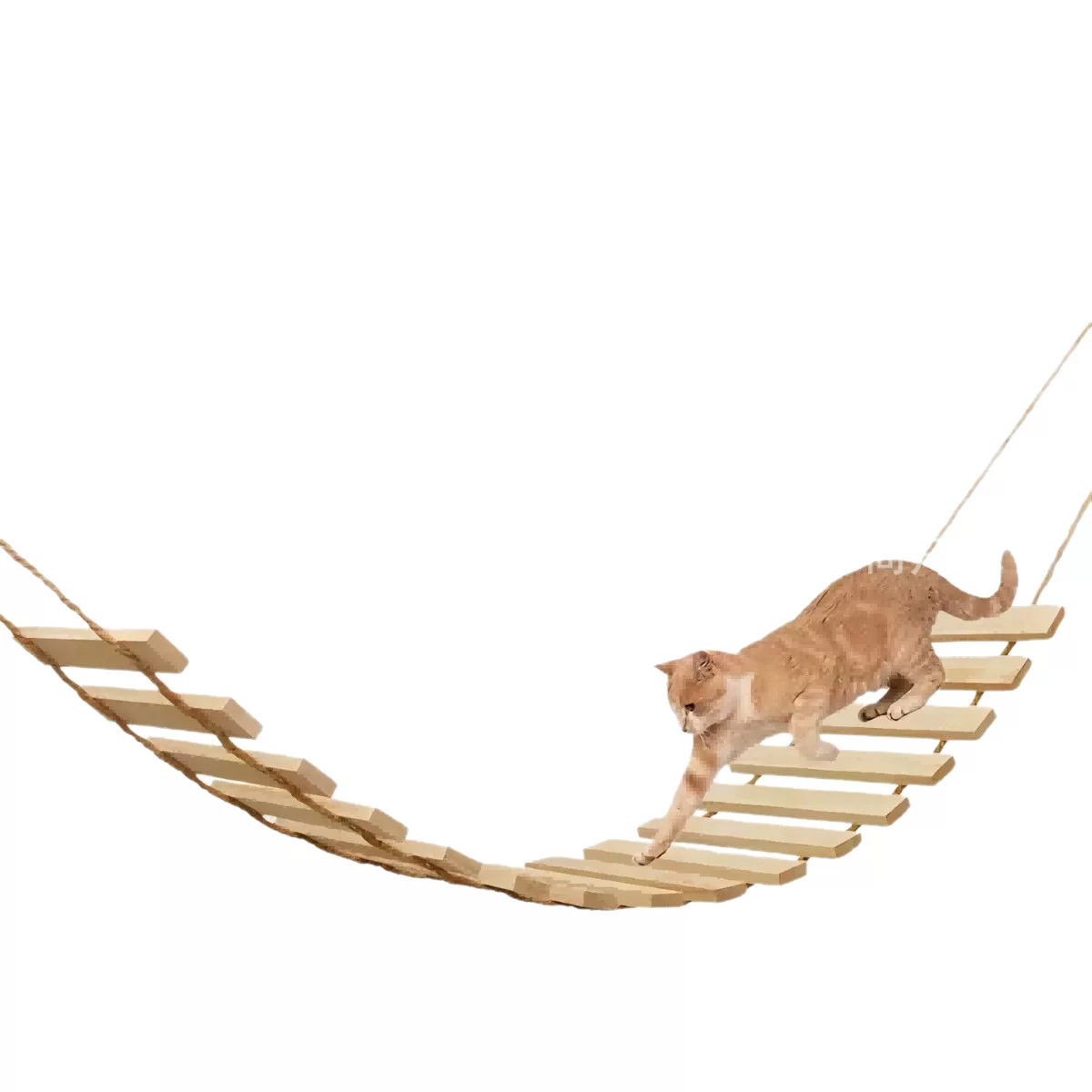 跨境爆款自制猫咪绳梯猫窝配件猫爬架吊桥猫咪软梯猫楼梯猫墙家具