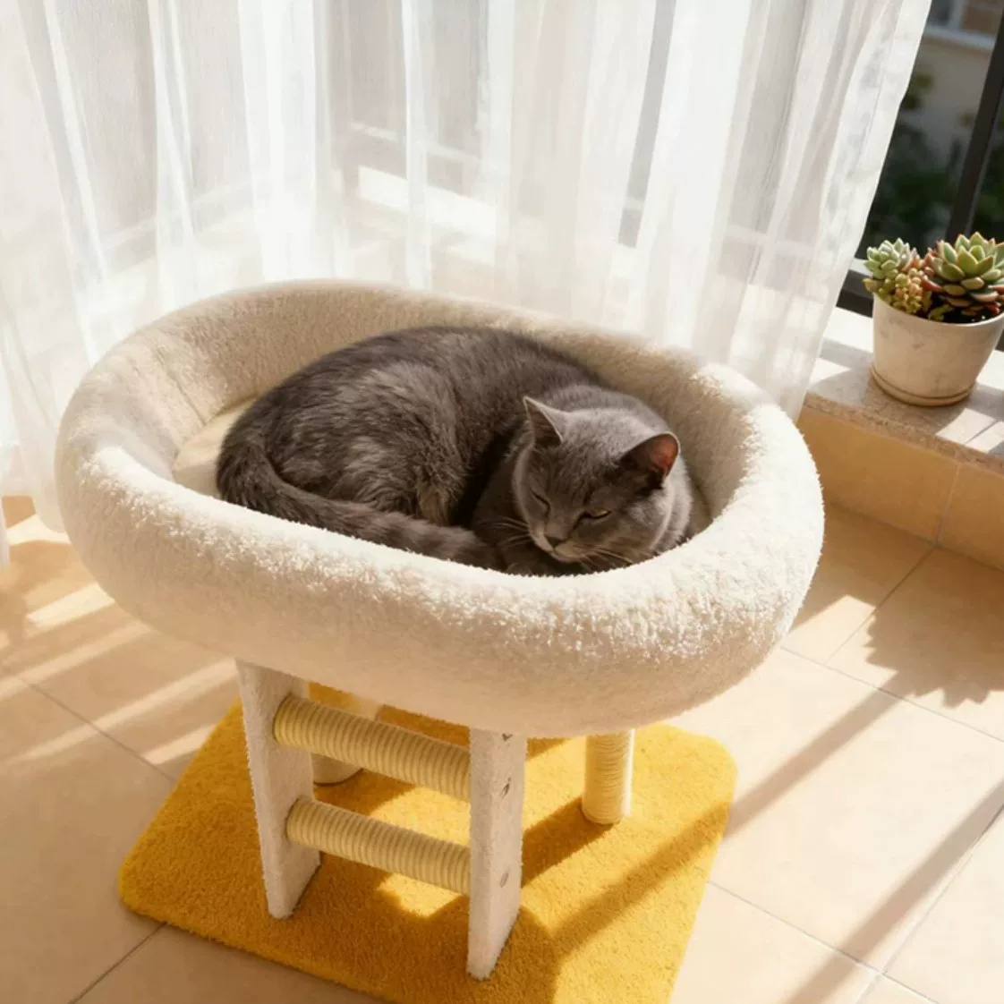 猫爬架猫窝冬季保暖一体剑麻柱磨爪不掉屑大号猫抓球多功能猫架子