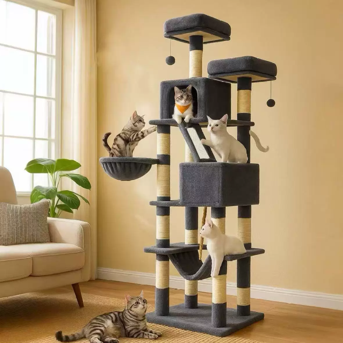 猫抓板猫爬架猫抓柱通天柱大型超大号家用立式猫窝大猫专用架剑麻