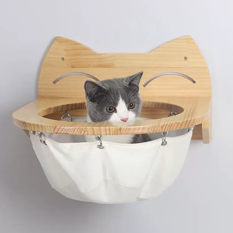 木质猫爬架猫窝墙上实木壁挂式吊床爬梯猫咪跳台多层攀爬楼梯跳台