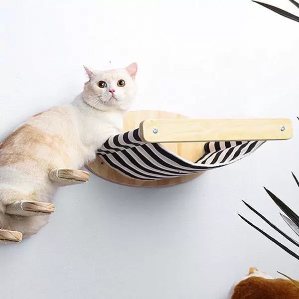 木质猫爬架猫窝墙上实木壁挂式吊床爬梯猫咪跳台多层攀爬楼梯跳台