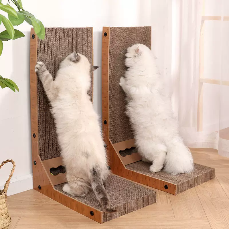 L型猫抓板立式不掉屑木质猫抓窝磨爪器自嗨猫玩具猫猫窝纸板猫咪