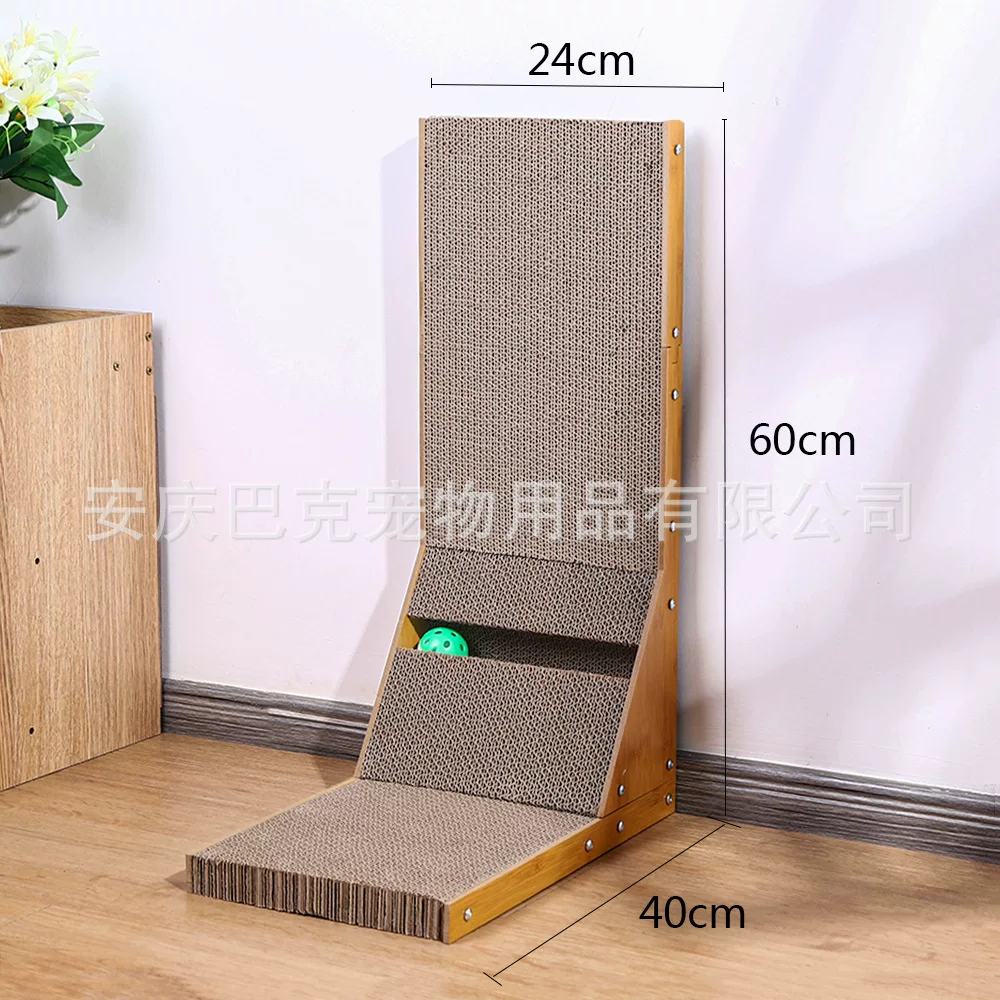 L型猫抓板立式不掉屑木质猫抓窝磨爪器自嗨猫玩具猫猫窝纸板猫咪