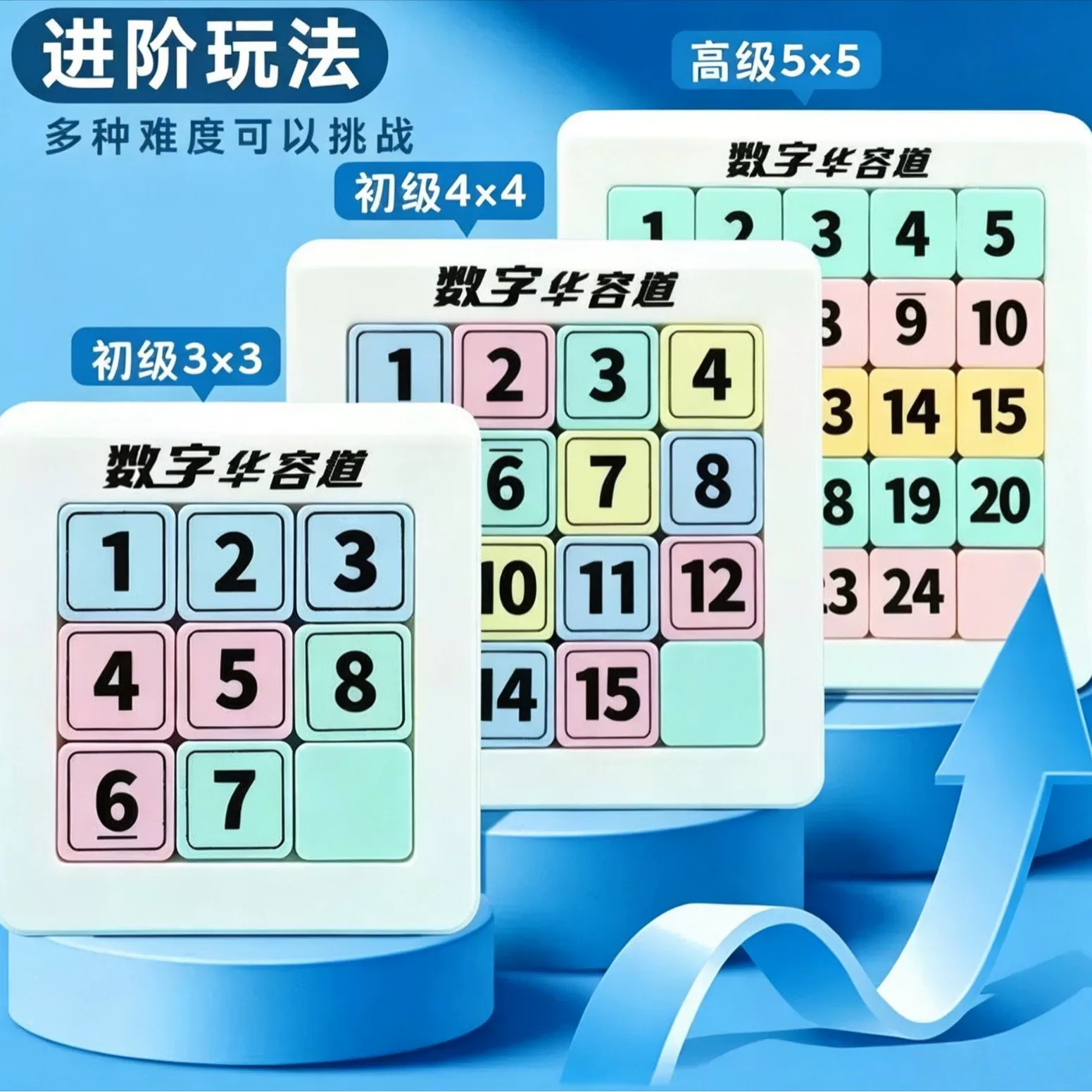 磁力吸附数字版华容道小学生专用滑动拼图益智玩具儿童磁性九宫格
