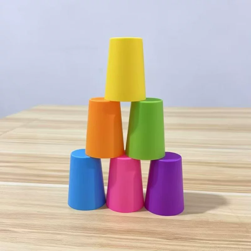 跨境幼儿园互动游戏颜色专注力训练玩具儿童竞技速叠叠杯子批发