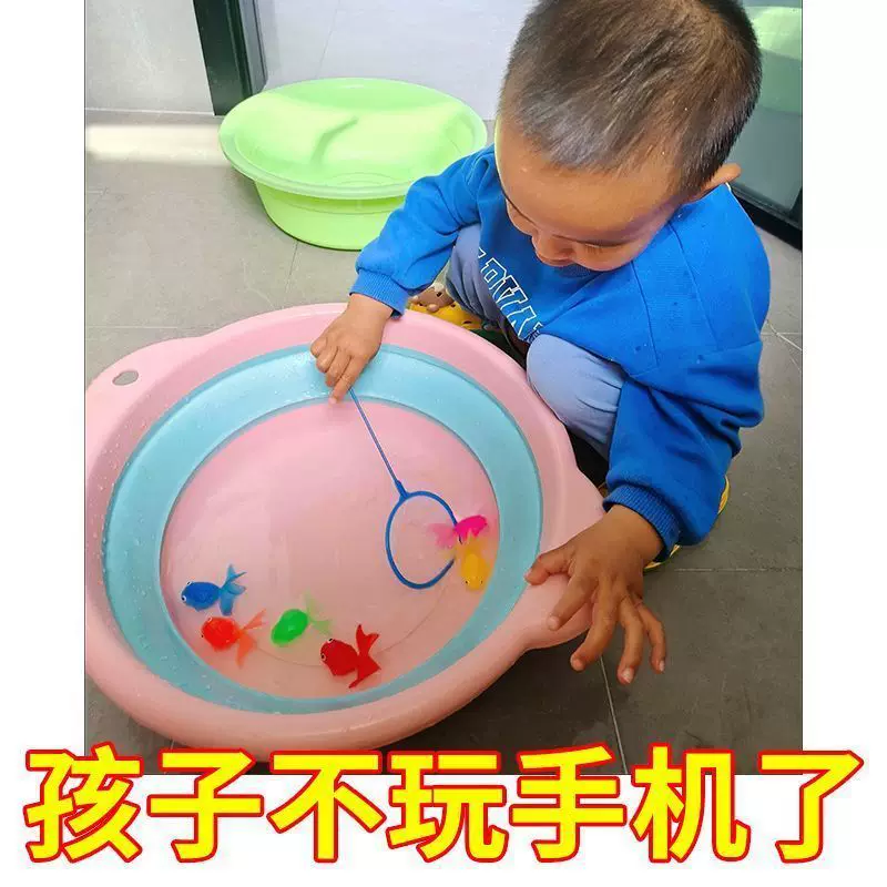 浮水捞鱼玩具宝宝早教儿童嬉水金鱼网兜硅胶小鱼软胶动物儿童玩具