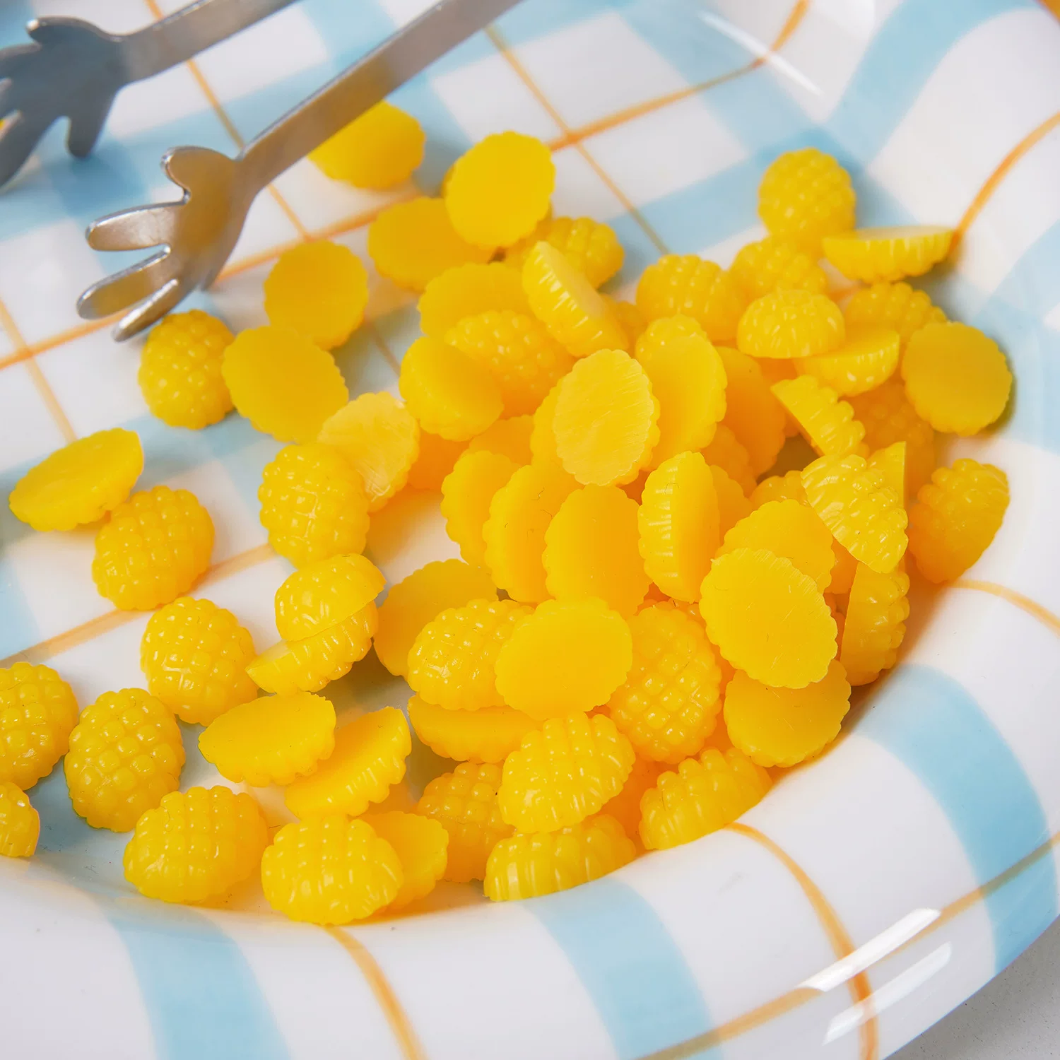 迷你仿真微缩小芒果粒模型DIY食玩水果捞食材配件过家家儿童玩具