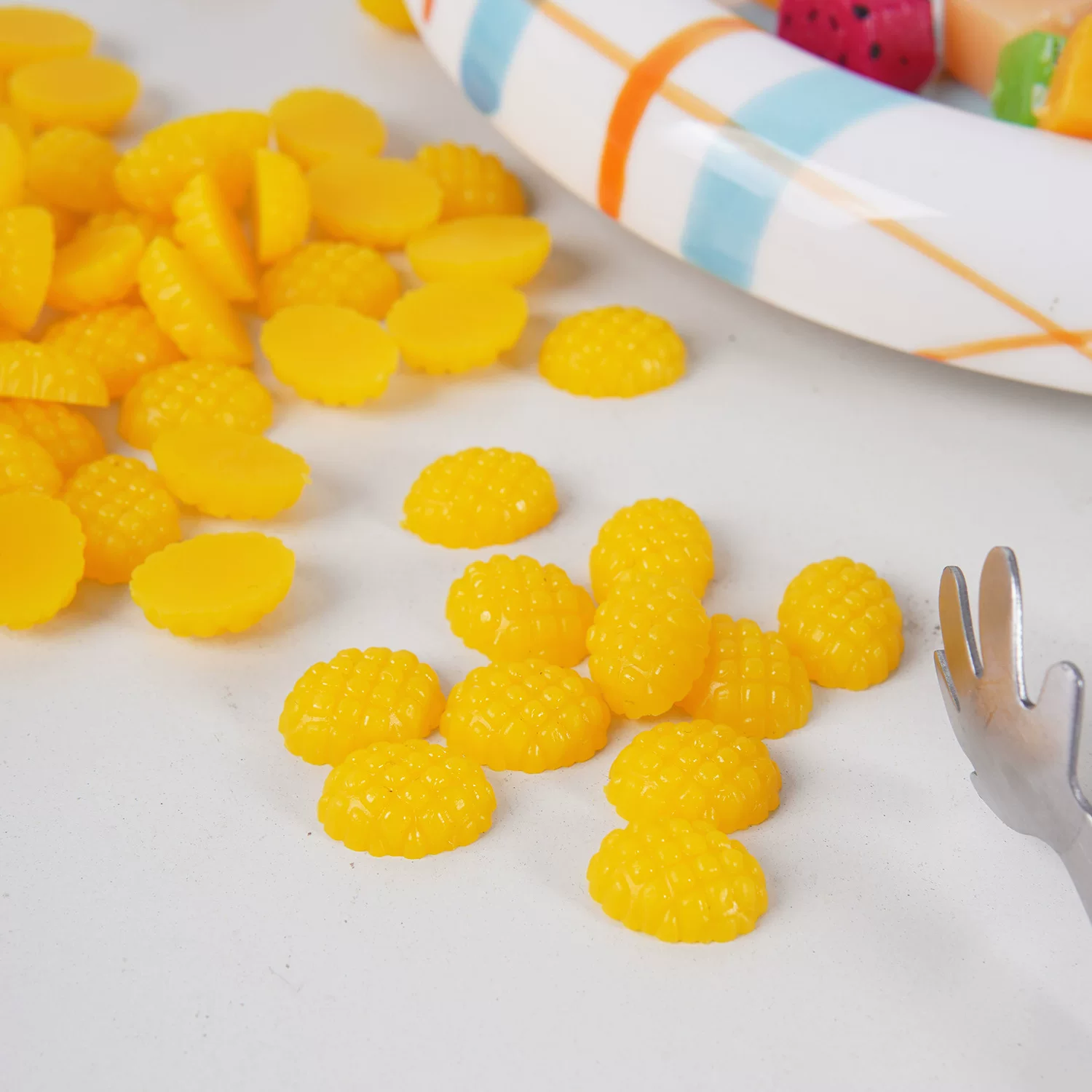 迷你仿真微缩小芒果粒模型DIY食玩水果捞食材配件过家家儿童玩具