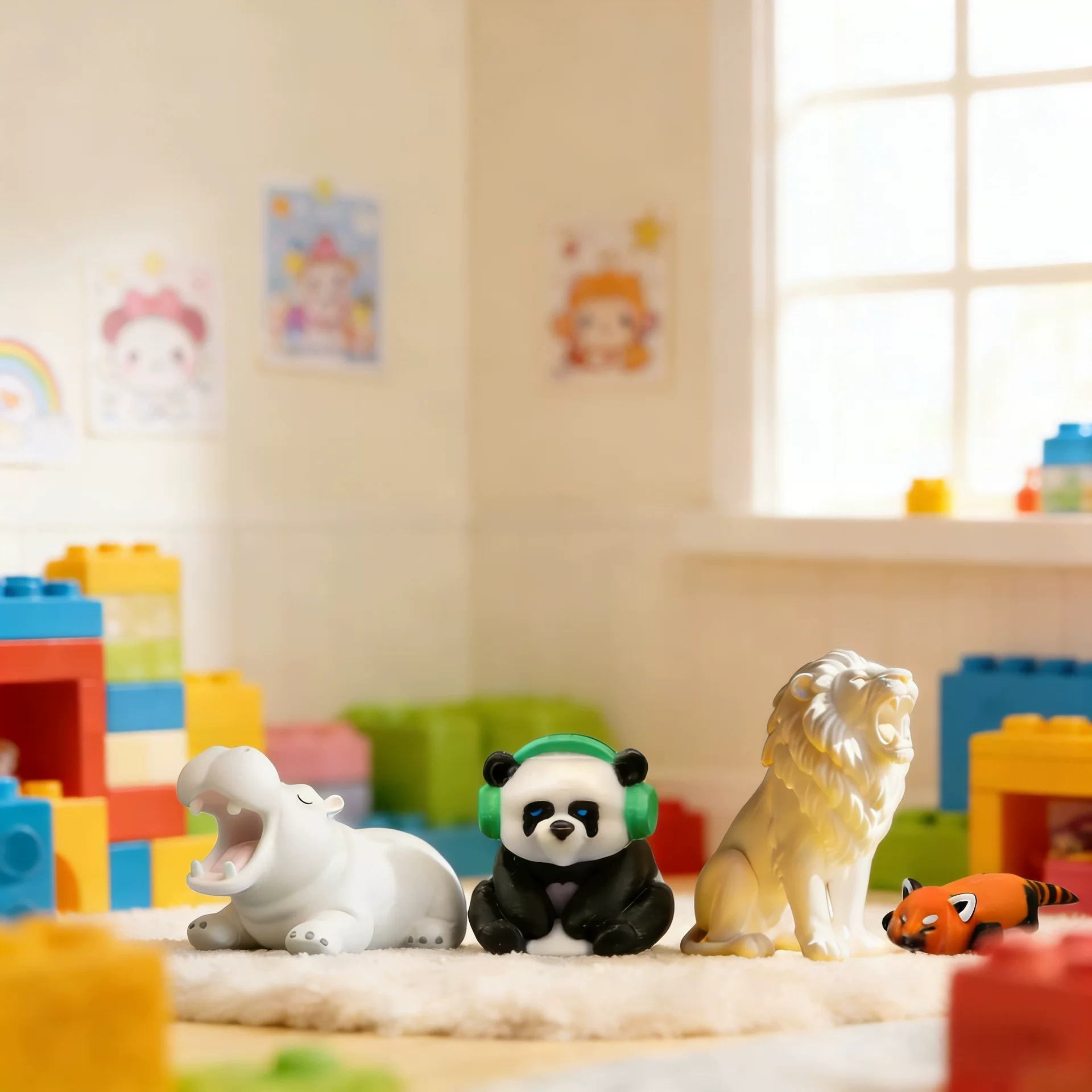 每逢3D打印全家福系列款仿真陆上家族动物世界模型静态摆件玩具