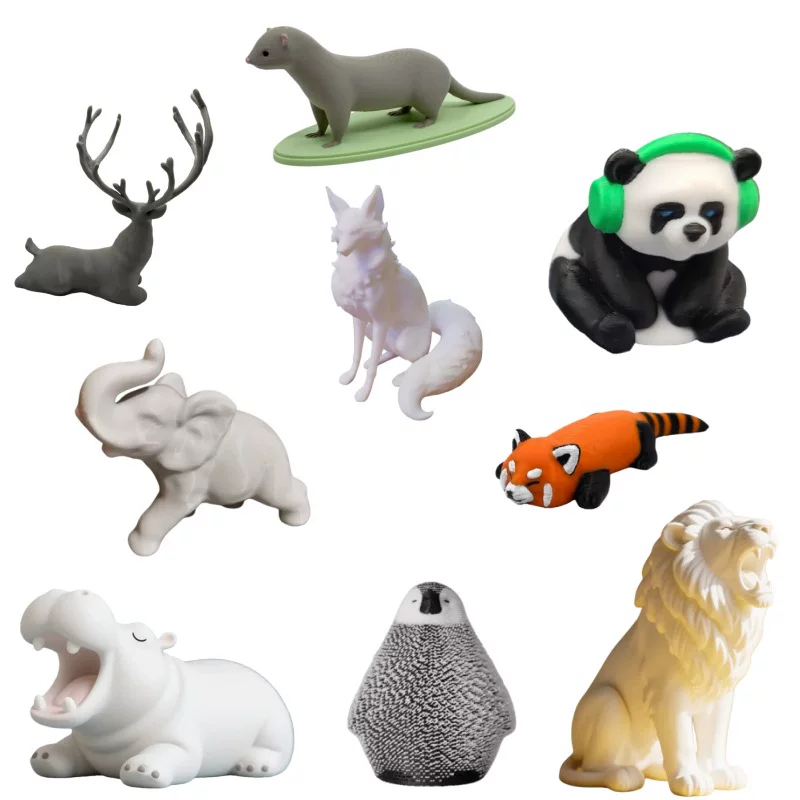 每逢3D打印全家福系列款仿真陆上家族动物世界模型静态摆件玩具