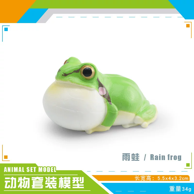 跨境儿童仿真野生动物模型雨蛙小丑蛙水獭海豹河豚狸猫装饰摆件