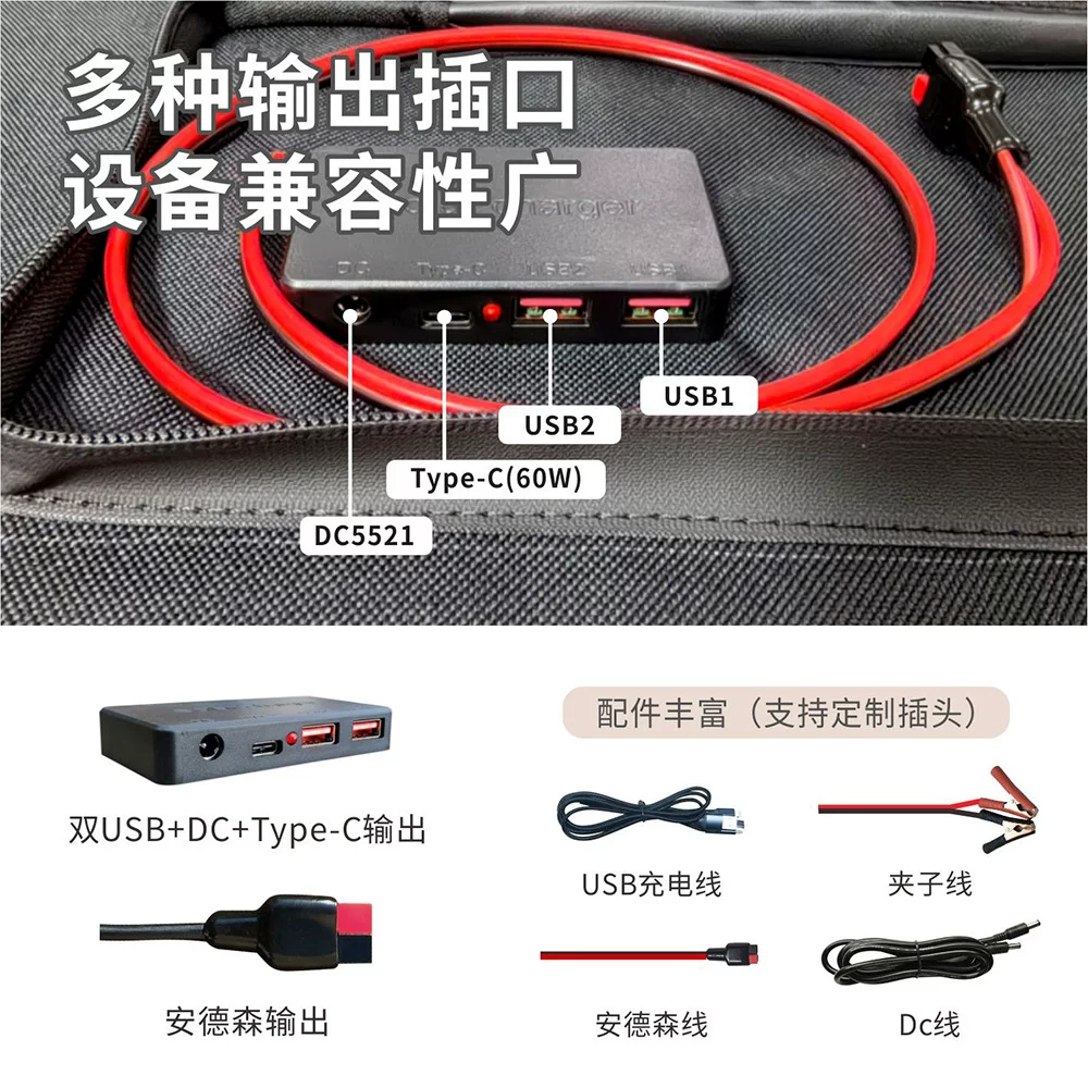 200W12V折叠太阳能充电板电源储能太阳能包太阳能光伏板折叠户外