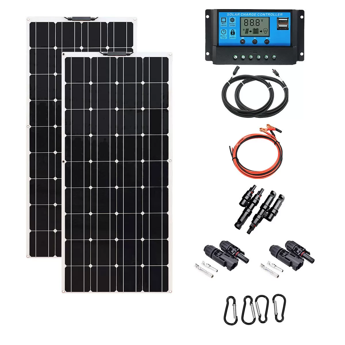 跨境专供2PCS单晶太阳能光伏板110W18V Solar panel kit 小型发电