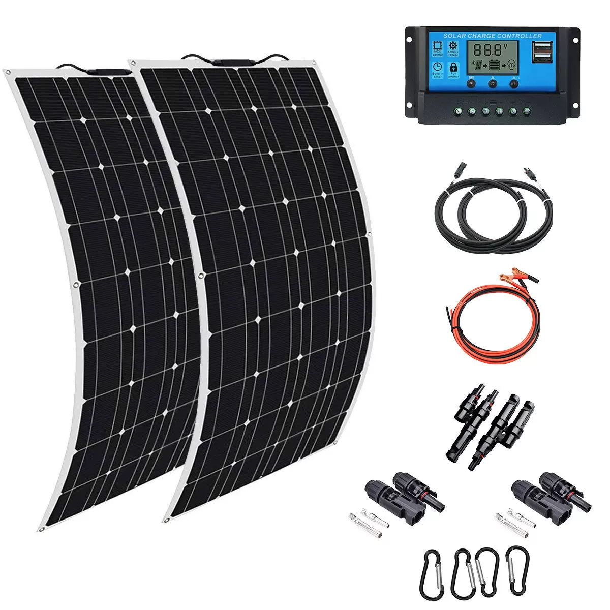 跨境专供2PCS单晶太阳能光伏板110W18V Solar panel kit 小型发电