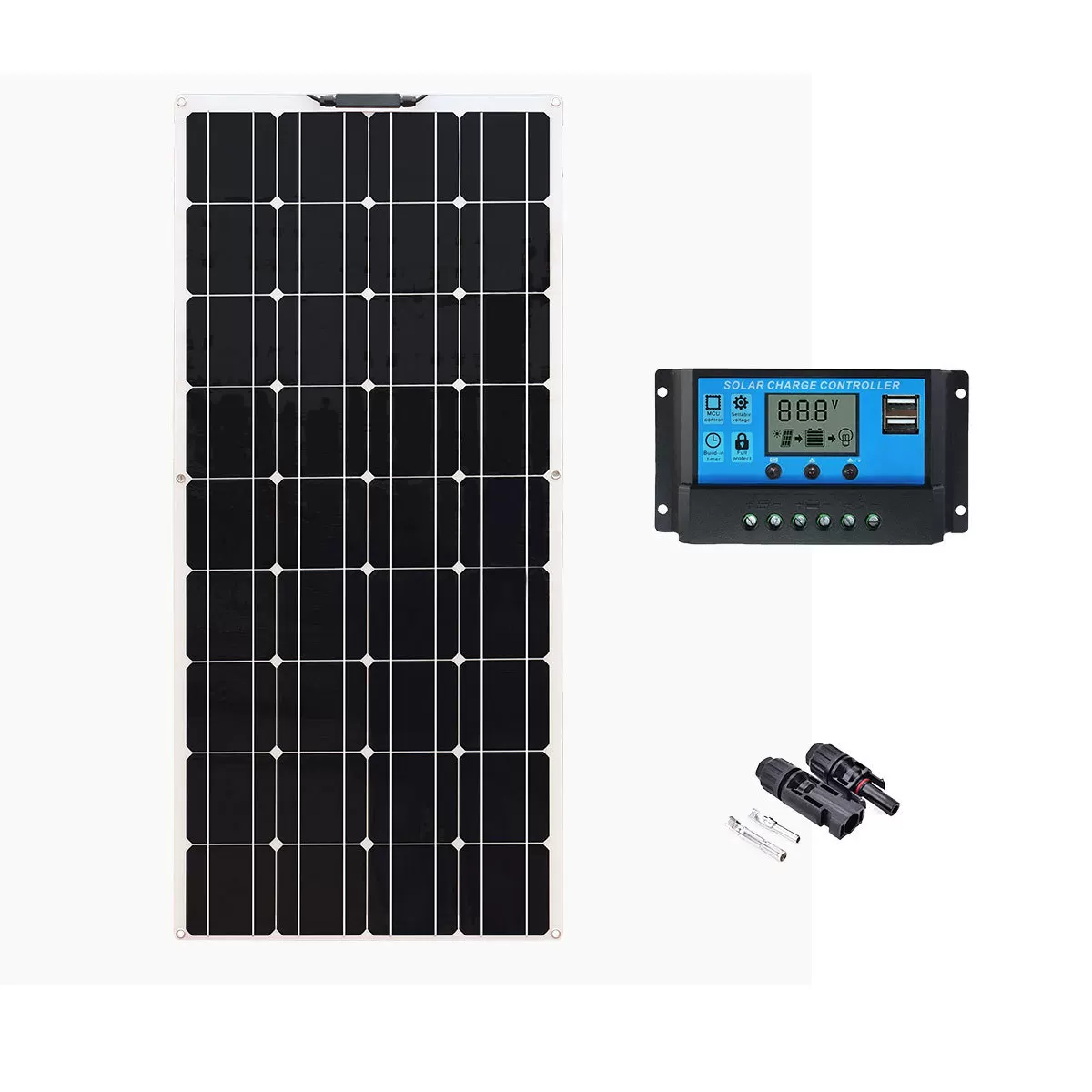 跨境专供2PCS单晶太阳能光伏板110W18V Solar panel kit 小型发电