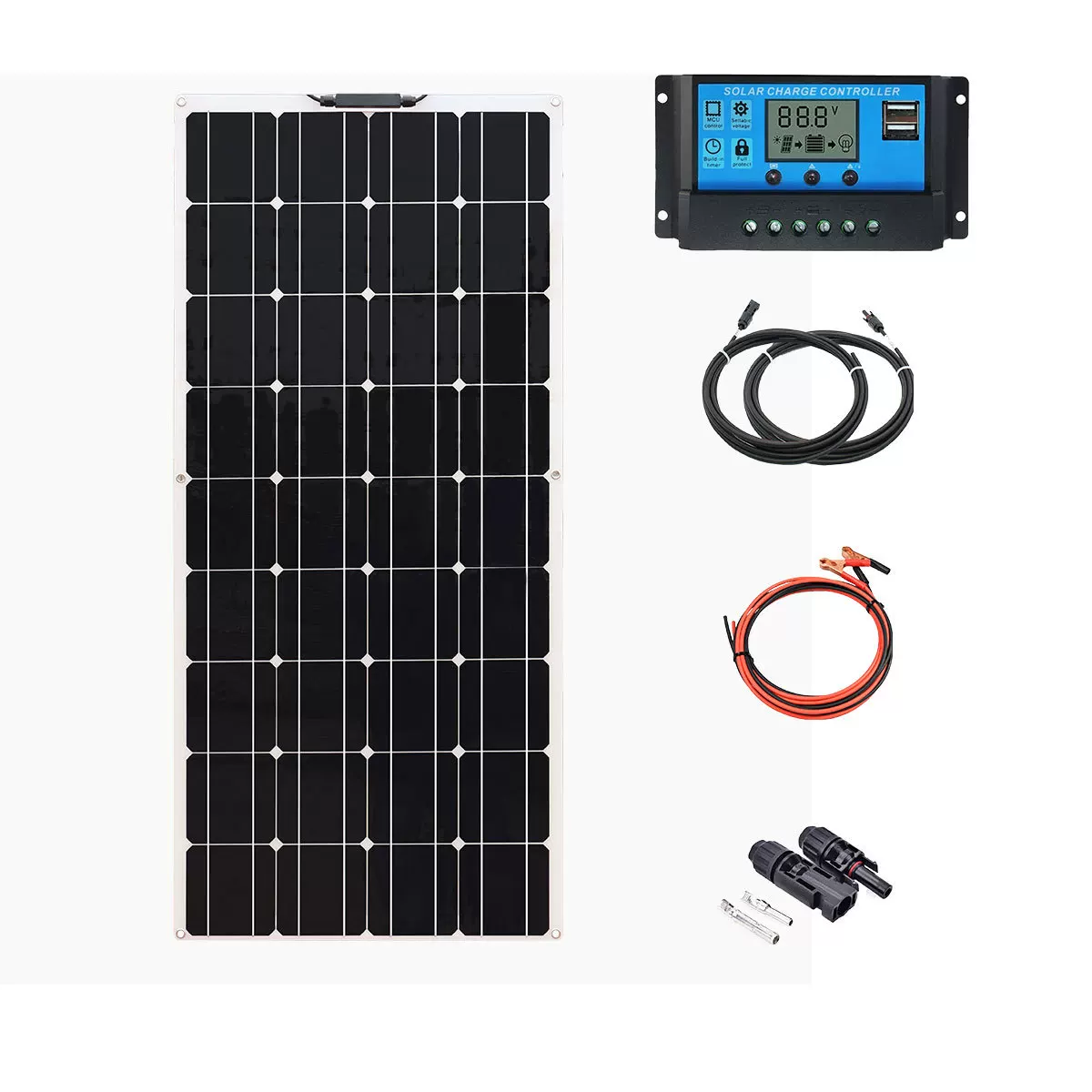 跨境专供2PCS单晶太阳能光伏板110W18V Solar panel kit 小型发电