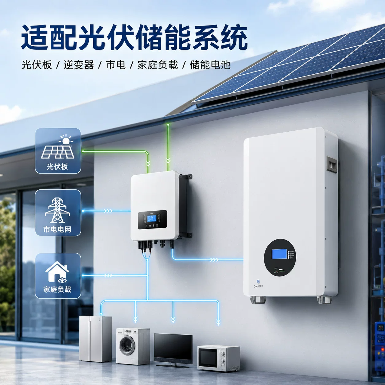 48V100Ah壁挂式家庭储能锂电池51.2V磷酸铁5KW/10KW磷酸铁锂电池